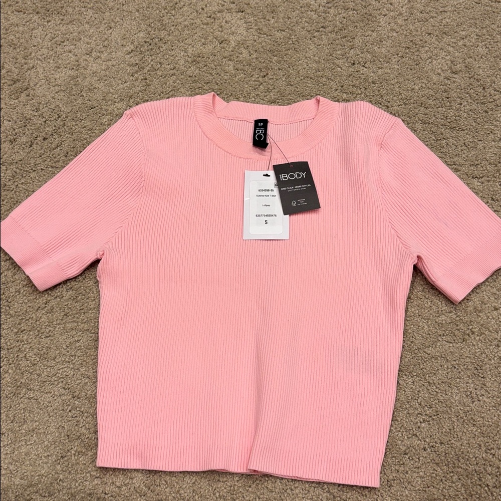 Cotton On Body Lollipop Pink Ribbed T-Shirt - S/P